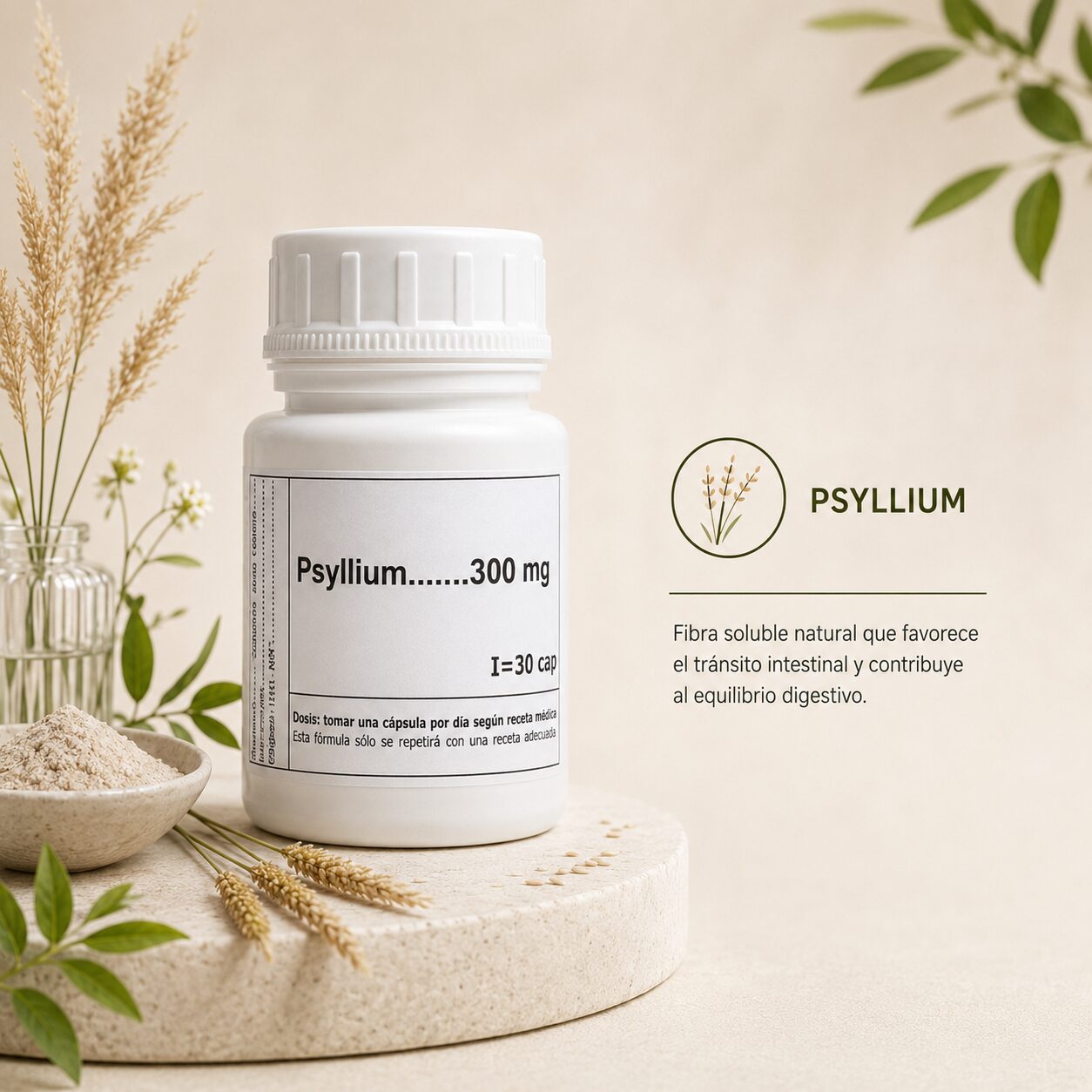 Extracto seco Psyllium x 300 mg x 30 cápsulas - imagen 3