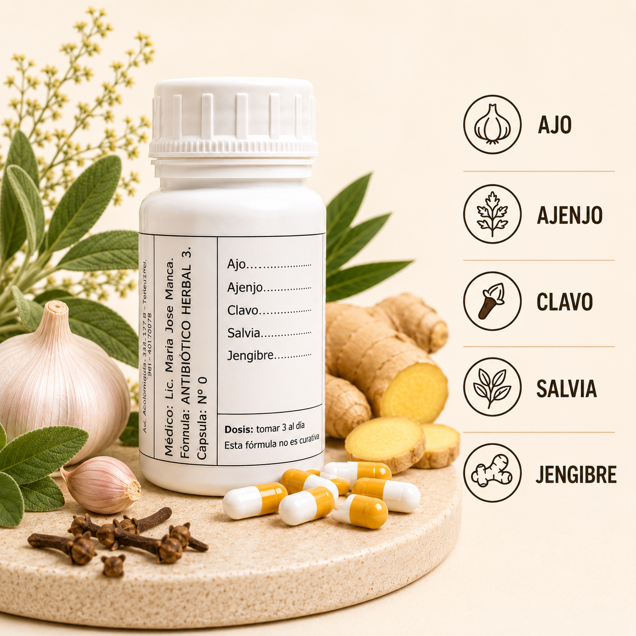 Antibiótico herbal 3 x 60 cápsulas - imagen 2