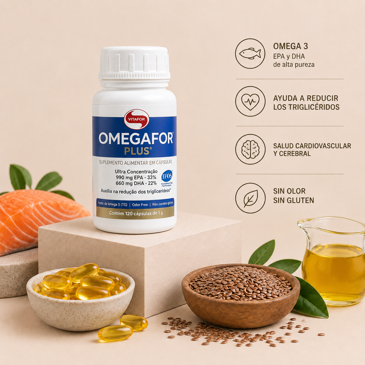 OMEGAFOR PLUS – OMEGA 3 | 120 CÁPSULAS - imagen 3
